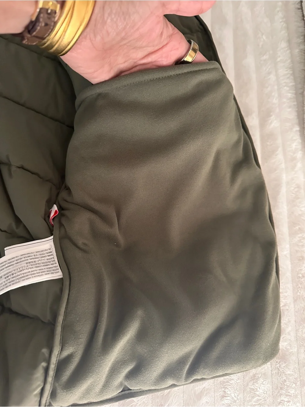 Abercrombie & Fitch Olive Green Quilted Puffer Vest